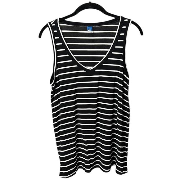 Old Navy Luxe Black & White Striped Tank Top - S Tall - Picture 1 of 6